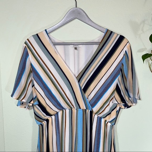 JODIFL Striped Boho Surplice Flutter Sleeve Dress Size M🔥 - Picture 2 of 8